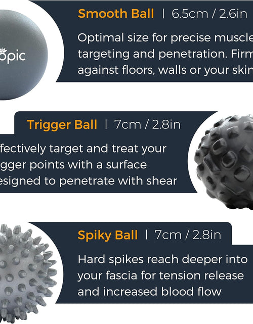 Load image into Gallery viewer, Massage Ball Set - for Deep Tissue Muscle Recovery, Myofascial Release, Trigger Point Therapy, Mobility, Plantar Fasciitis Relief - Eliminate Muscle Pain and Tension in Your Back Neck Foot
