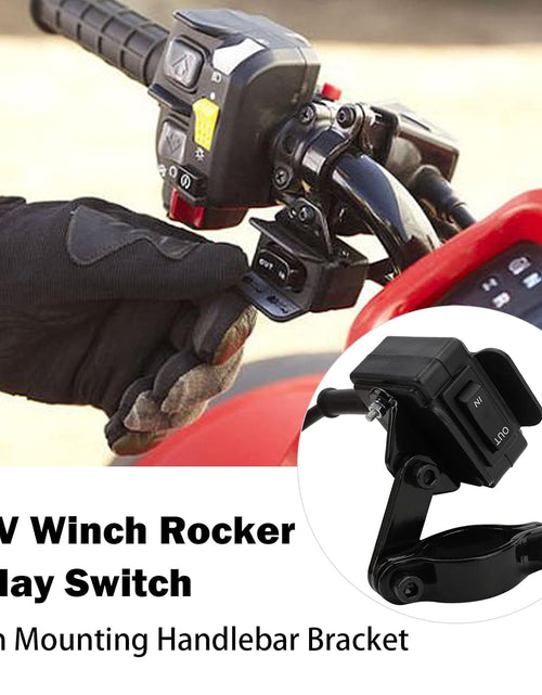 Load image into Gallery viewer, Winch Switch for ATV UTV Polaris Sportsman RZR Warn Badlands Arctic Cat Champion KFI Ramsey Master Lock 4 Wheeler 12 Volt Toggle Winch Rocker Thumb Switch Handlebar Control Line Mounting Bracket Kit
