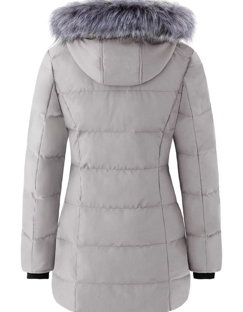 Load image into Gallery viewer, Women&#39;S Winter Jacket Quilted Puffer Coat Thicken Outerwear Jacket Gray M
