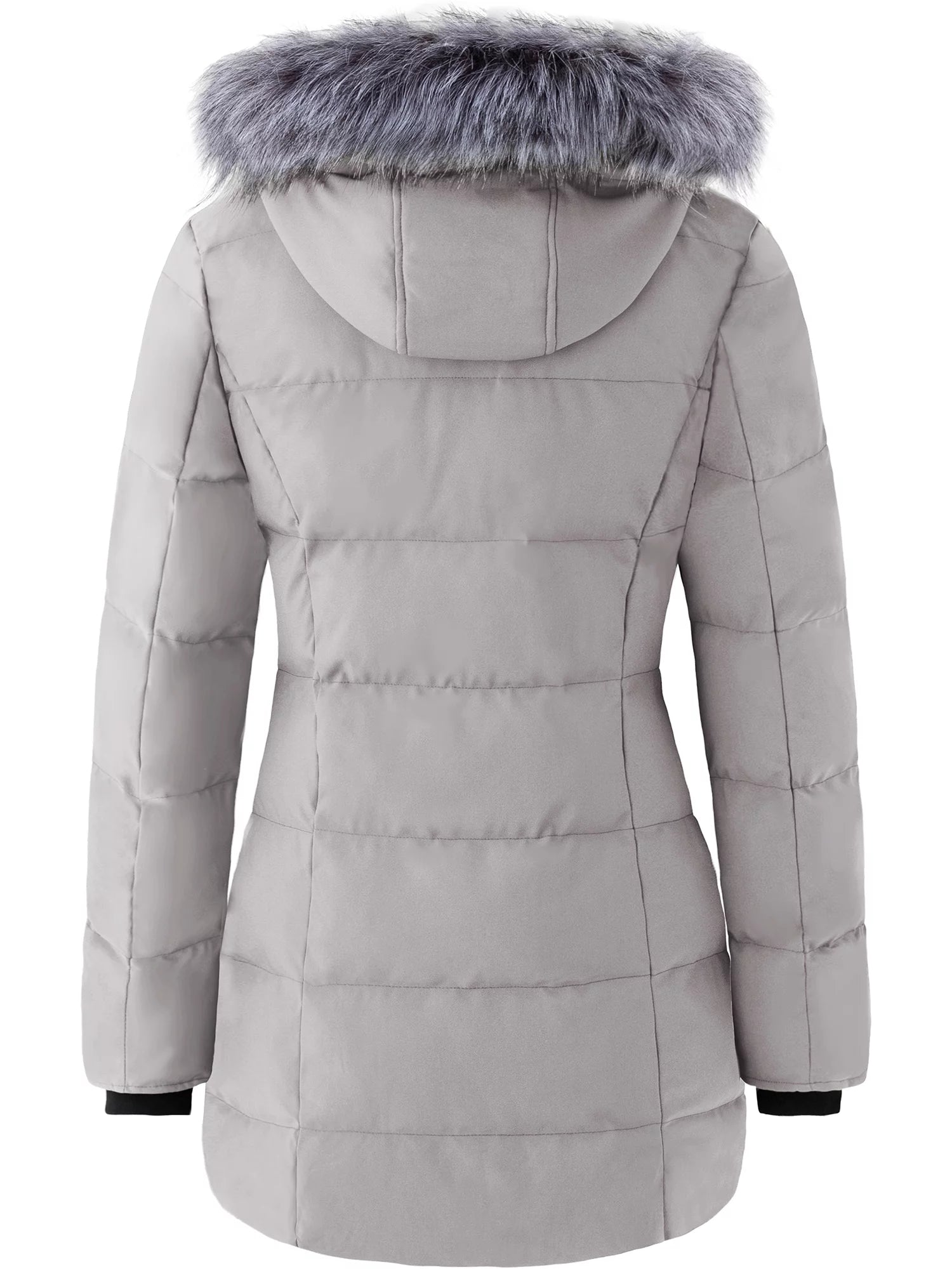 Women'S Winter Jacket Quilted Puffer Coat Thicken Outerwear Jacket Gray M