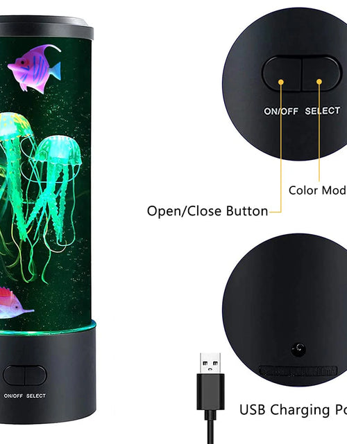 Load image into Gallery viewer, Jellyfish Lamp Color Changing Remote Control Aquarium Tank LED Night Light Birthday Gift USB Charging Relaxing Mood
