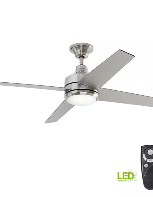 Load image into Gallery viewer, Mercer 52 In. LED Indoor Brushed Nickel Ceiling Fan with Light Kit and Remote Control
