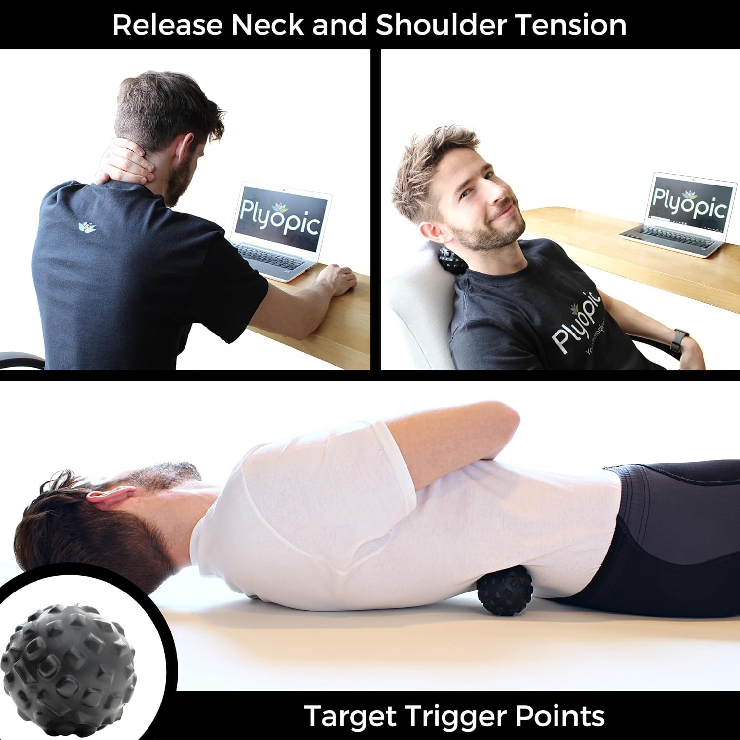 Massage Ball Set - for Deep Tissue Muscle Recovery, Myofascial Release, Trigger Point Therapy, Mobility, Plantar Fasciitis Relief - Eliminate Muscle Pain and Tension in Your Back Neck Foot