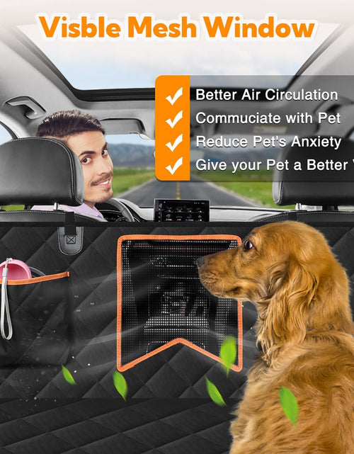 Load image into Gallery viewer, Dog Car Seat Cover for Back Seat, 100% Waterproof Dog Car Hammock with Mesh Window, Anti-Scratch Nonslip Durable Soft Pet Dog Seat Cover for Cars Trucks and SUV
