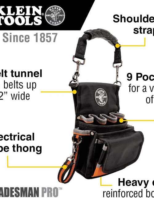 Load image into Gallery viewer, 5240 Tool Pouch, Tradesman Pro Maintenance Tool Pouch with 9 Pockets, Tape Thong, 2-Inch Tunnel Loop, Great Electrician Holster
