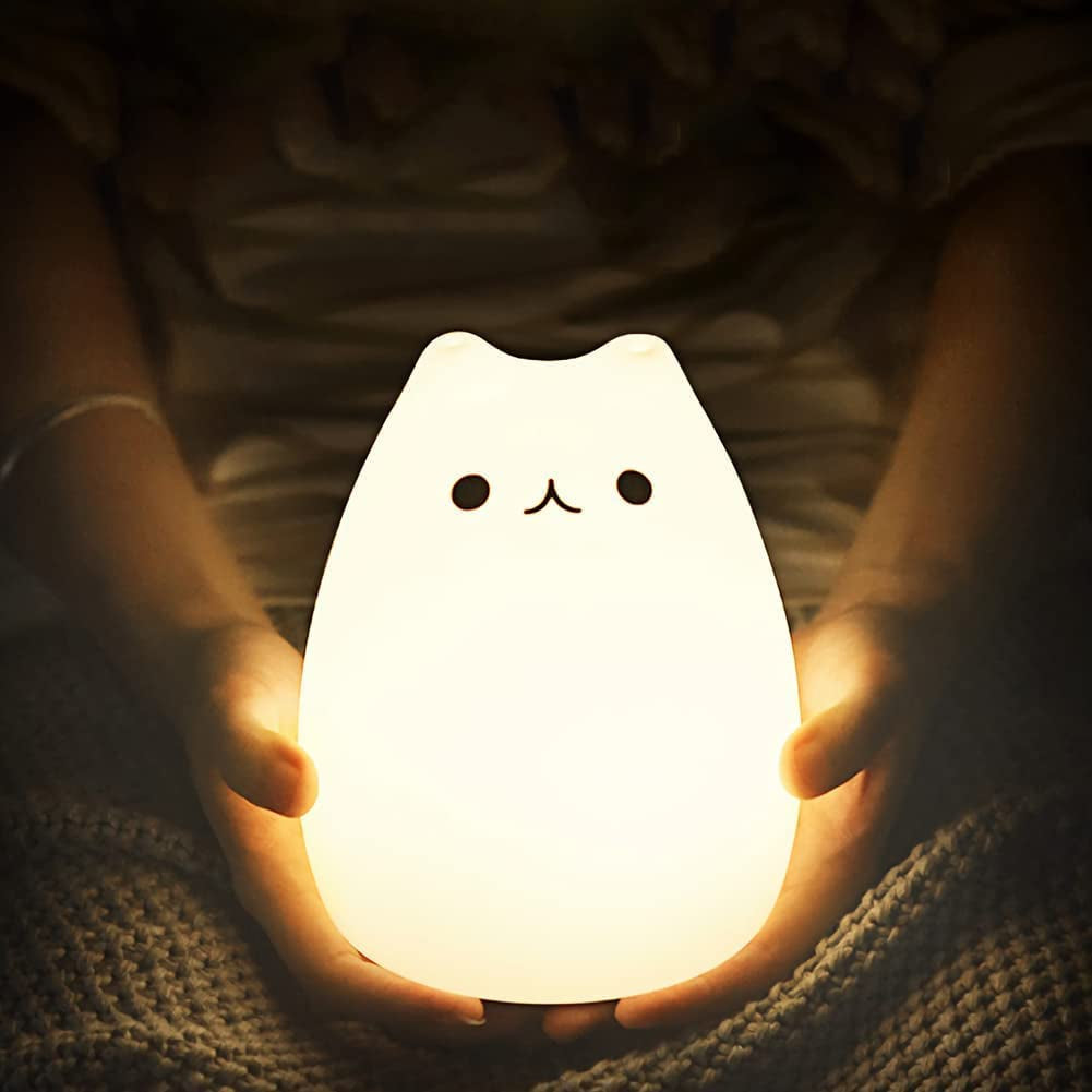 Cat Lamp, Remote Control Silicone Kitty Night Light for Kids Toddler Baby Girls Rechargeable Cute Kawaii Nightlight (Popurlarity Kitty)