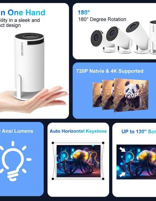 Load image into Gallery viewer, Projector HY300 PRO 4K Android 11 Dual Wifi6 260ANSI Allwinner H713 BT5.0 1080P 1280*720P Home Cinema Outdoor Projetor
